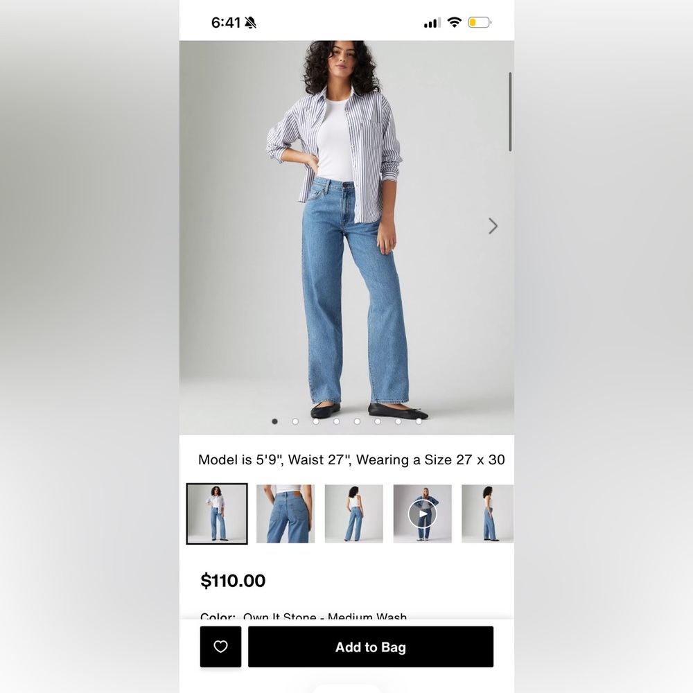 Levi's Women's Baggy Dad Blue Jeans